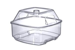 prodyne acrylic flip salad on ice bowl with lid, 2pc set, 10", clear