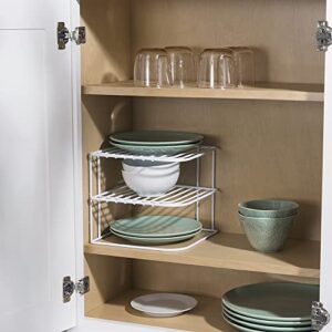 Home Basics 3-Tier Kitchen Corner Counter Shelf and Cabinet Organizer Heavy Duty Wire Shelf in White