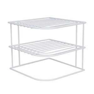 Home Basics 3-Tier Kitchen Corner Counter Shelf and Cabinet Organizer Heavy Duty Wire Shelf in White