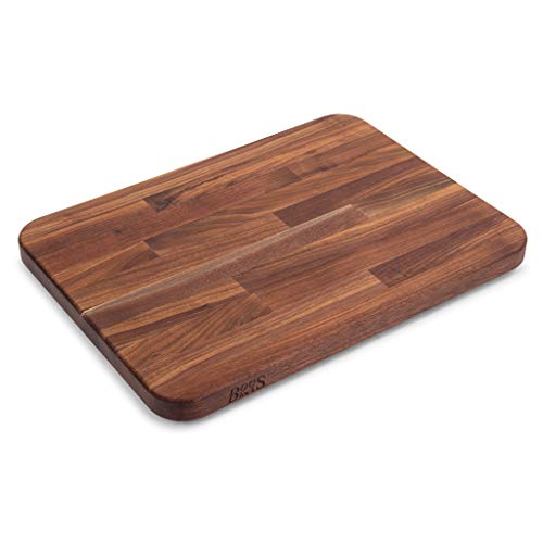 John Boos Block WAL-2317 Blended Walnut Wood Edge Grain Cutting Board with Feet, 23.75 Inches x 17 Inches x 1.5 Inches