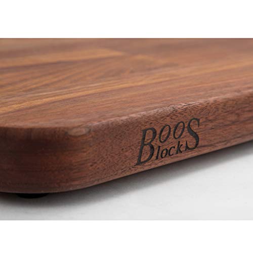 John Boos Block WAL-2317 Blended Walnut Wood Edge Grain Cutting Board with Feet, 23.75 Inches x 17 Inches x 1.5 Inches