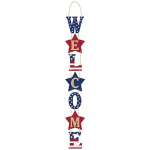 amscan 241403 americana welcome mdf sign, 28" x 4", 1 pc