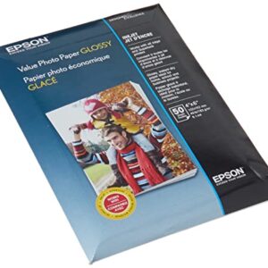 Epson Value Photo Paper Glossy, 4"x6", 50 Sheets (S400033)