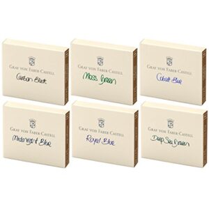 Graf von Faber-Castell Ink Cartridges, Set of 6, Midnight Blue, 141107