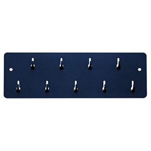industrial key rack, powder coated steel, 9 hooks, keeps keys, time clock badges and other items organized and easily accessible, black