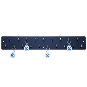 Industrial Key Rack, Powder Coated Steel, 19 Hooks, Keeps Keys, Time Clock Badges and Other Items Organized and Easily Accessible, Black