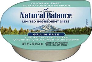 natural balance limited ingredient diet chicken & sweet potato | adult wet grain-free canned dog food in broth | 2.75 ounce (pack of 24)