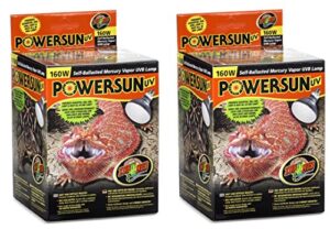 zoo med powersun uv mercury vapor lamps 160 watts (2 pack)