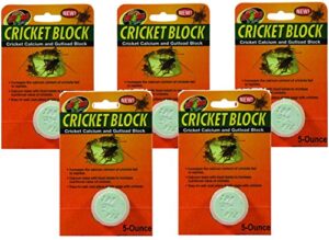 (5 pack) zoo med cricket blocks featuring gutload and calcium, 5-ounce each