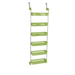 household essentials 6-tier basket over-the-door organizer, lime