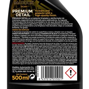 Maddox Detail - Premium Detail - Dashboard Cleaner with Polish. Vinyl & Rubber Care. SHINY Finish, Non-greasy. No Silicones. Car Cleaning Products (500 ml).