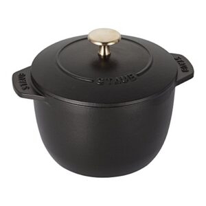 staub cast iron 1.5-qt petite french oven - matte black, made in france