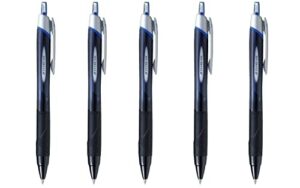 uni-ball new jetstream extra fine & ultra micro point retractable roller ball pens,-rubber grip type -0.38mm-blue ink-value set of 5