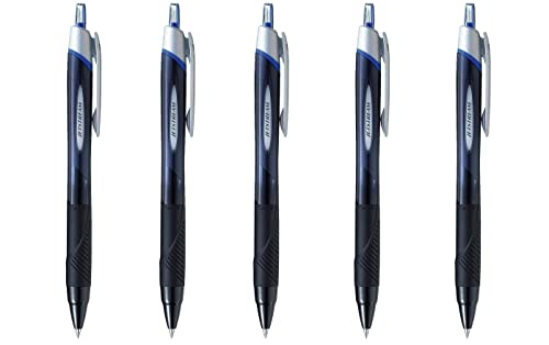 Uni-ball New Jetstream Extra Fine & ultra micro Point Retractable Roller Ball Pens,-rubber Grip Type -0.38mm-blue Ink-value Set of 5