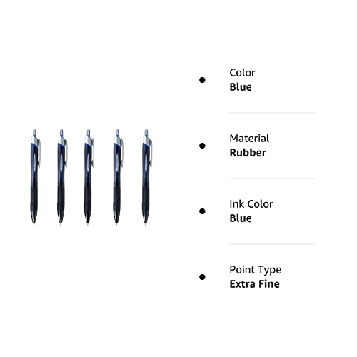 Uni-ball New Jetstream Extra Fine & ultra micro Point Retractable Roller Ball Pens,-rubber Grip Type -0.38mm-blue Ink-value Set of 5