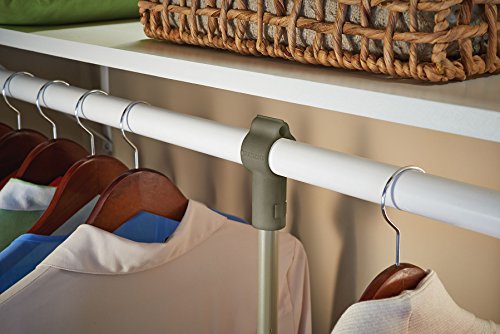 ClosetMaid 55300 Closet Maximizer with (4) Shelves & Double Hang Rod, Tool Free Add On Unit, White Finish,11.6 x 53 x 74 inches