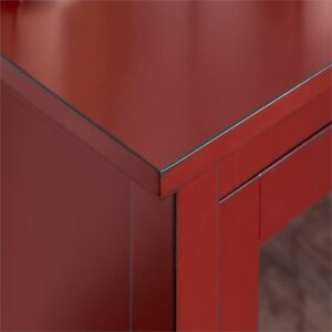 Walker Edison Charlotte Classic Glass Door Storage Buffet, 52 Inch, Red