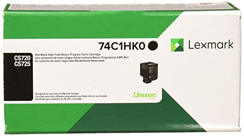 Lexmark 74C1HK0 Unison Toner Cartridge, Black