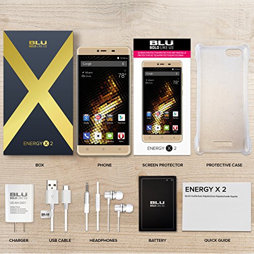 BLU Energy X 2 - With 4000 mAh Super Battery - US GSM Unlocked Smartphone - Gold