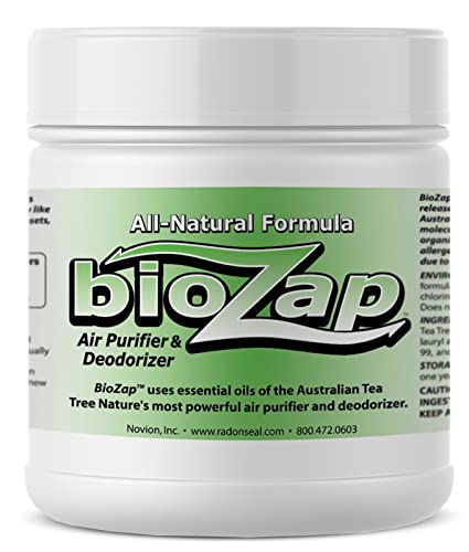 BioZap Air Purifier & Deodorizer (16-oz Jar) - Australian Tea Tree Oil Gel. Naturally Eliminates Odors in Basements, Crawlspaces, Gyms, Cars, Closets and More.