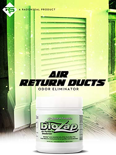 BioZap Air Purifier & Deodorizer (16-oz Jar) - Australian Tea Tree Oil Gel. Naturally Eliminates Odors in Basements, Crawlspaces, Gyms, Cars, Closets and More.