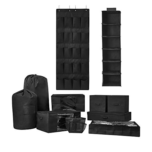 DormCo 11PC Complete Organization Set - TUSK® Storage - Black