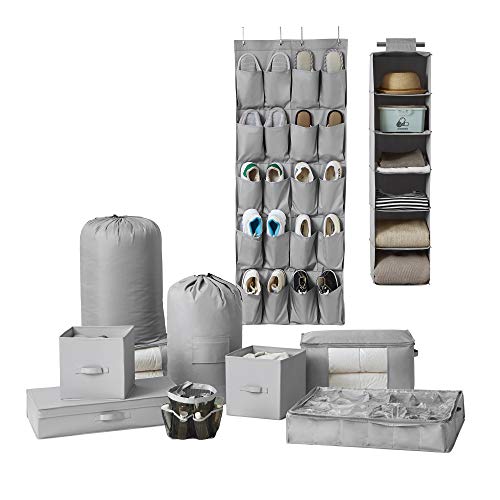 DormCo 11PC Complete Organization Set - TUSK® Storage - Gray