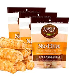 earth animal no hide small chicken flavored natural rawhide free dog chews long lasting dog chews | dog treats for small dogs | great dog chews for aggressive chewers