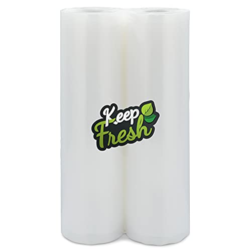 Keep Fresh Food Vacuum Sealer Rolls (11" x 50', 2 Rolls), 3.5mil Food Storage Bags for Sous Vide and Freezer Storage (100 Feet)
