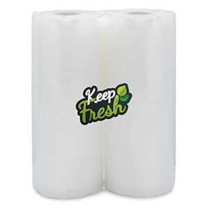 keep fresh food vacuum sealer rolls (8" x 50', 2 rolls), 3.5mil food storage bags for sous vide and freezer storage (100 feet)