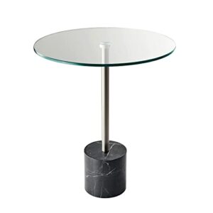 adesso blythe end table, steel/black marble