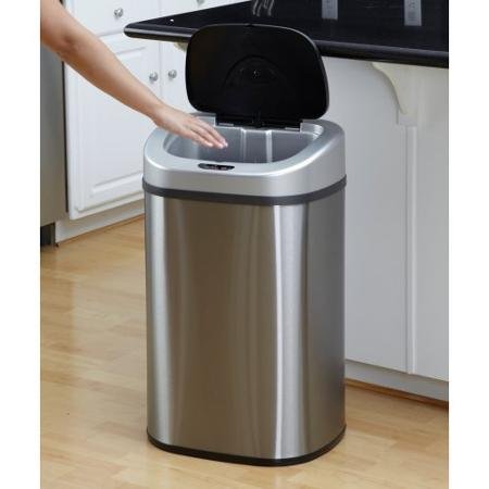 Nine Stars DZT-80-4 Touchless Stainless Steel 21.1 Gallon Trash Can