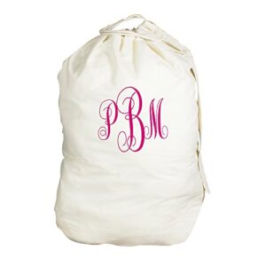 giftsforyounow script monogrammed laundry bag, 19" x 27", drawstring & shoulder strap, personalized laundry bag, laundry bag, monogram, college, back to school, dorm, cotton, washable