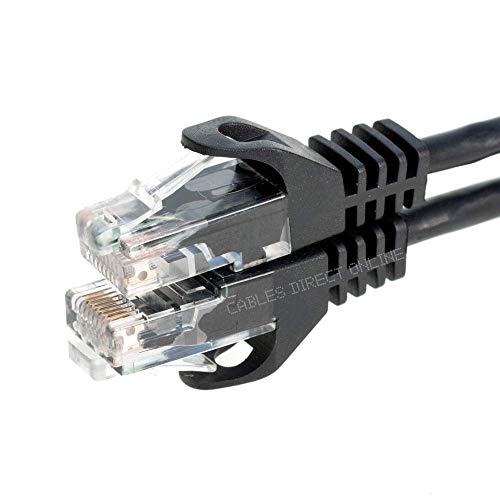 Cables Direct Online 100ft Black Cat5e Ethernet Network Patch Cable Internet Wire for Modem, Router, Pc, TV, Consoles