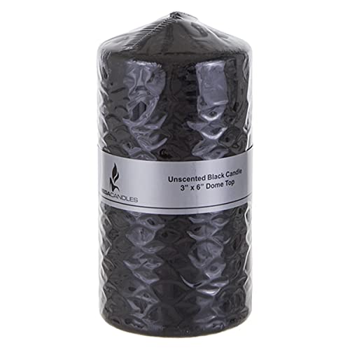 Mega Candles 3 pcs Unscented Black Round Pillar Candle, Pressed Premium Wax Candles 3 Inch x 6 Inch, Home Décor, Wedding Receptions, Baby Showers, Birthdays, Celebrations, Party Favors & More