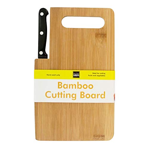 Bamboo Cutting Board Small Wood Board with Handle Build in Knife Cut Cheese Vegetable Fruit