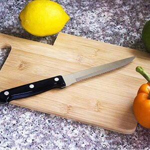 Bamboo Cutting Board Small Wood Board with Handle Build in Knife Cut Cheese Vegetable Fruit