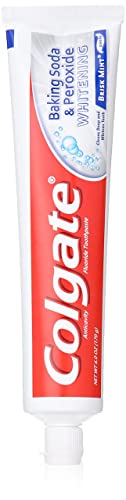 Colgate Baking Soda and Peroxide Whitening Toothpaste, Brisk Mint - 6 ounce (6 Pack)