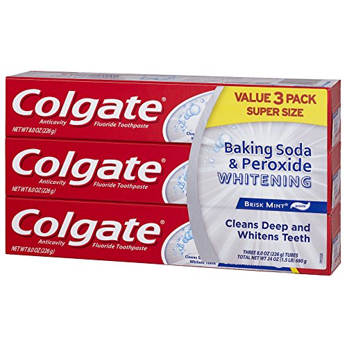 Colgate Baking Soda and Peroxide Whitening Toothpaste - 8 ounce (3 Pack)