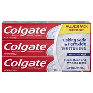 colgate baking soda and peroxide whitening toothpaste - 8 ounce (3 pack)