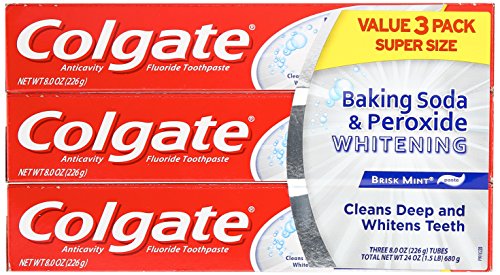 Colgate Baking Soda and Peroxide Whitening Toothpaste - 8 ounce (3 Pack)