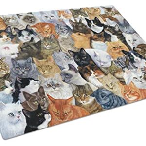 Caroline's Treasures BDBA0414LCB Cats Galore Glass Cutting Board Large Decorative Tempered Glass Kitchen Cutting and Serving Board Large Size Chopping Board