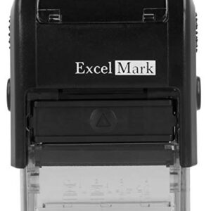 ExcelMark Custom Self Inking Rubber Stamp - Home or Office (A1539-1 Line with Bold Font)