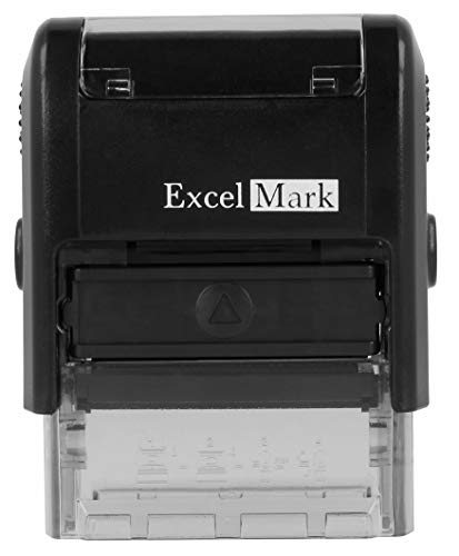 ExcelMark Custom Self Inking Rubber Stamp - Home or Office (A1539-1 Line with Bold Font)