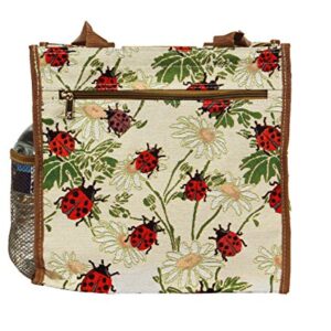 Signare Tapestry Shoulder Bag Shopping Bag for Women with Ladybird Design (SHOP-LDBD)