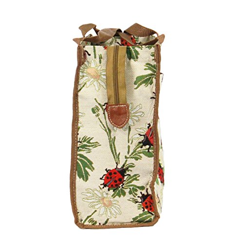 Signare Tapestry Shoulder Bag Shopping Bag for Women with Ladybird Design (SHOP-LDBD)