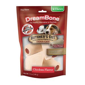 dreambone butcher’s cut chew, rawhide-free dog chews, long lasting chicken flavor chews, 4 count