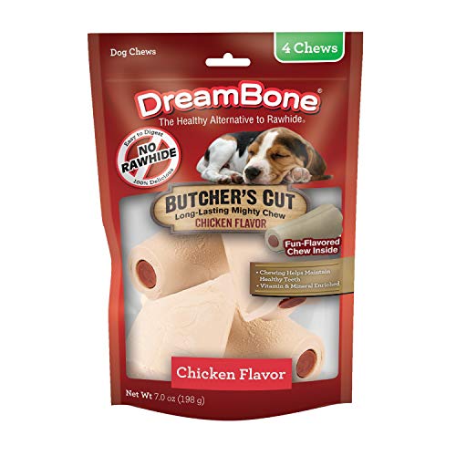 DreamBone Butcher’s Cut Chew, Rawhide-Free Dog Chews, Long Lasting Chicken Flavor Chews, 4 Count