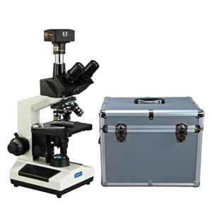 omax - 40x-2500x usb 3.0 18mp digital trinocular compound led lab microscope with aluminum carrying case - m837zl-a185a-c180u3