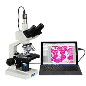 omax - 40x-2500x led digital trinocular lab compound microscope with 5mp camera and mechanical stage - m83ez-c50s
